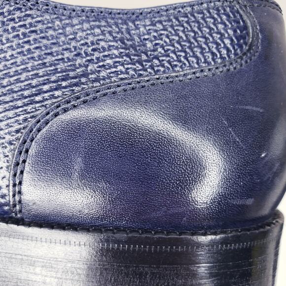 COLE HAAN Cap Toe Oxford Leather Dress Shoes Navy Basket Weave Men's Size 9M - Picture 13 of 16